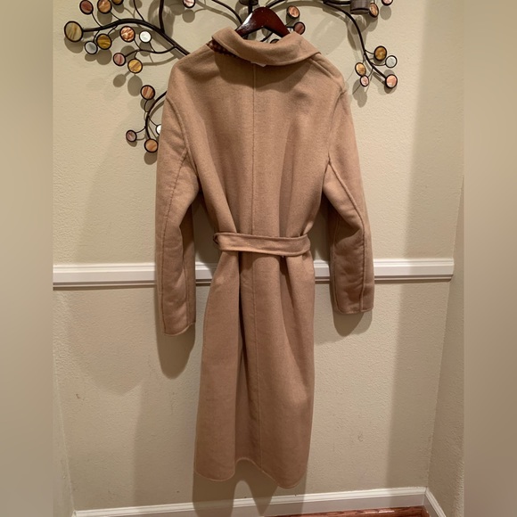 NWT Banana Republic Reversible Coat: Brown Plaid & Camel, Open, Tie Belt, Large - Picture 5 of 16